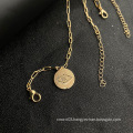 UNIQ Layered Paperclip Chain Coin Eye Pendant Necklace